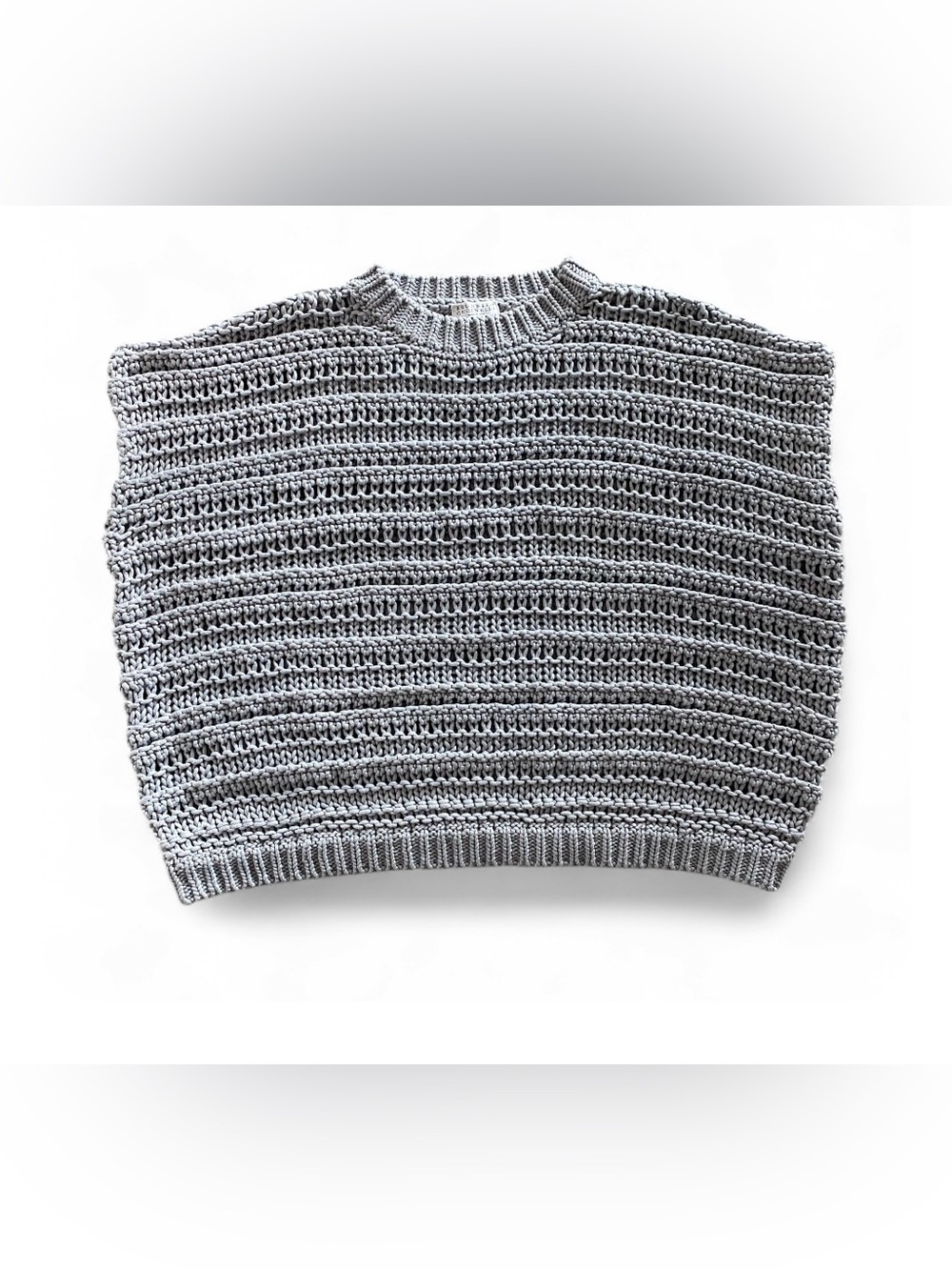 Brunello Cucinelli Light Gray Chunky Open-Stitch Knit Sweater